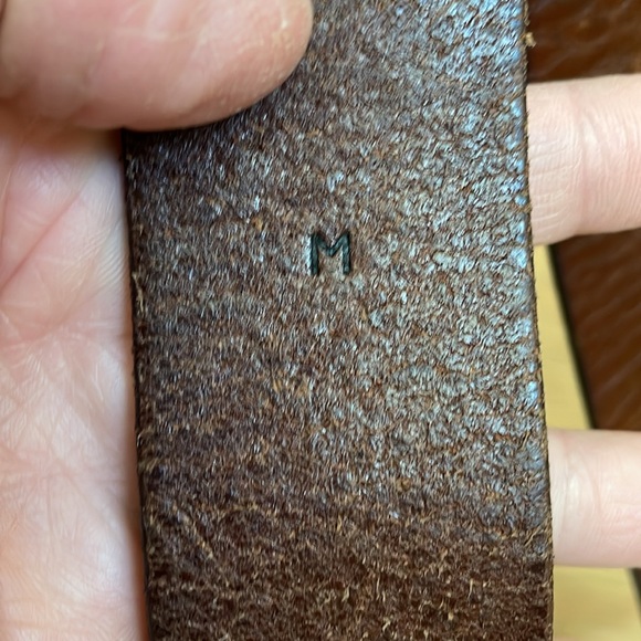 Women’s J Crew Boho Brown Italian Leather Belt, Square Solid Brass Buckle. M - Picture 5 of 12